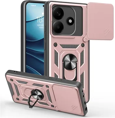 Immagine prodotto di Custodia per Xiaomi Redmi Note 14 5G - Cover posteriore Phonesta CamShield con cursore fotocamera - Oro rosa