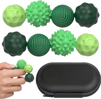 Productafbeelding van Fidget toys magnetische ballenset - Set van 8 - Groene stressballen