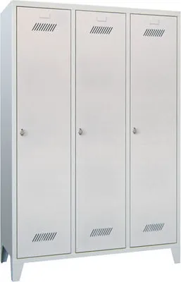Produktbild von Spindschrank m. Füßen - Höhe 185 cm - 3 Abteile a 40 cm - Drehriegel - zinkgelb/anthrazitgrau