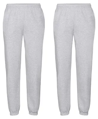 Produktbild von Doppelpack Fruit of the Loom Classic Elasticated Cuff Jog Pants + GRATIS MyShirt Stoffbeutel