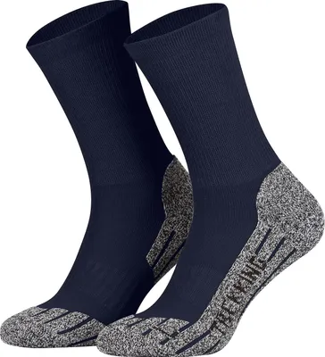 Produktbild von Tobeni 2 Paar Coolmax (Polyesterfasern) Wandersocken Sportsocken Trekkingsocken Outdoor-Socken lang für Damen und Herren, Farbe:Marine Blau, Grösse:47-49