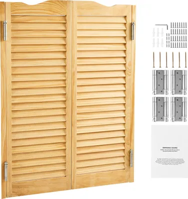Zdjęcie produktu dla SucceBuy Drzwi do salonu, 805x28x1060 mm, drzwi wahadłowe z zawiasami i zestawem okuć, drzwi na zawiasach, łatwe w montażu, łukowe drzwi wahadłowe do kawiarni, korytarza, kuchni, baru, pubu, wejścia, wygląd drewna