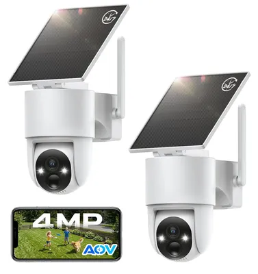 Produktbild von Überwachungskamera für den Außenbereich – 4 MP Auflösung – kabellos mit Solarpanel – HD-Nachtsicht