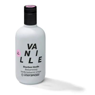 Produktbild von STAY SPICED  Vanille-Essig rot 500 ml – fruchtiger Essig mit feiner Vanillenote für Salate & Desserts