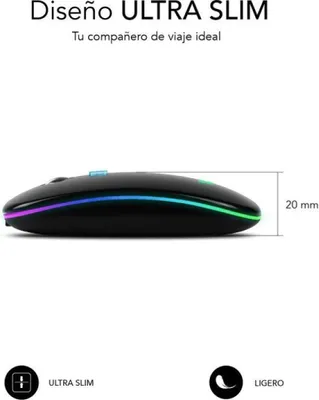 Produktbild von SUBBLIM SUBMO-LDFLAT1, Beidhändig, Optisch, RF Wireless + Bluetooth + USB Type-A, 1600 DPI, Schwarz
