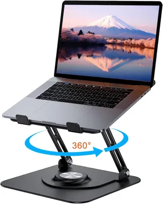 Obrázok produktu pre Stojan na notebook, 360° rotácia, skladací, výškovo nastaviteľný, pre stôl