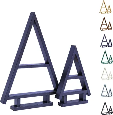 Image de be4nature Bois Sapin de Noël Lot de 2 - Gris, Sapins imprégnés faits à la main pour l'intérieur & l'extérieur, Décoration de Noël à réaliser soi-même