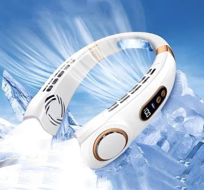 Obrázok produktu pre Prenosný mini ventilátor s 360° prúdom vzduchu, bezlopatkový, s nabíjateľnou batériou, USB, 5 rýchlostí, pre outdoorové športy