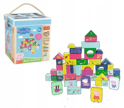 Produktbild von Trefl Holzbausteine Peppa Pig Kreativspielzeug 54 Teile