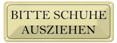 Produktbild von Blechschild Hinweis 27x10cm bitte Schuhe ausziehen Dekoration