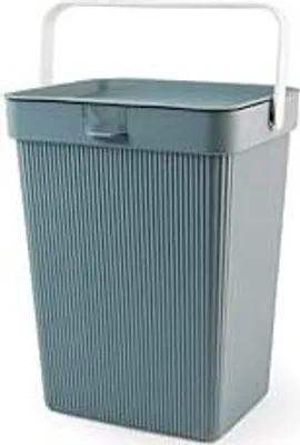 Produktbild von Abfallbehälter aus Wellpolypropylen mit Griff und Deckel, 10 l, blaue Farbe
