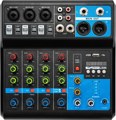 Produktbild von 5kanálový DJ mixér Bluetooth USB MP3 Live Stereofonní audio mixážní zesilovač Mixážní pult pro nahrávání