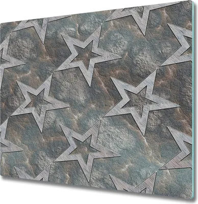 Produktbild von Glas Herdabdeckplatte 60x52 cm Spritzschutz Glasabdeckplatte Schneidebrett Steinsterne