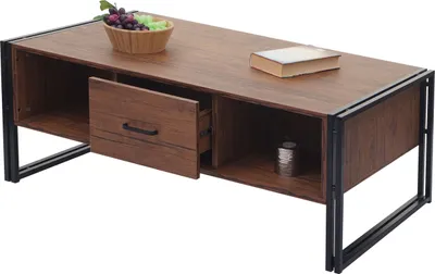 Produktbild von Couchtisch MCW-A27b, Beistelltisch Wohnzimmertisch, 3D-Struktur, 45x110x60cm MVG-, Metall  Wildeiche-Optik