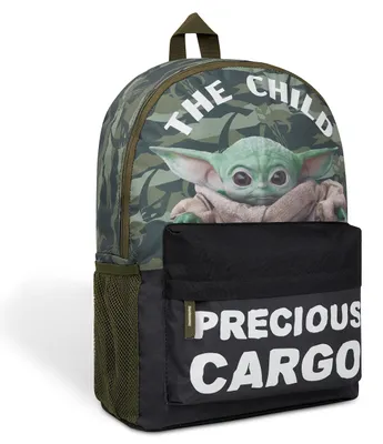Produktbild von Disney The Mandalorian Rucksack Kinder Jungen Teenager, Schulrucksack Verstellbar, Baby Yoda, Star Wars, Geschenke für Jungs (Grün Camo)