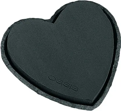 Produktbild von Schwarz Steckschaum Herz 25,5cm 2er Set - Elegante Floristik Deko, 2 Stück