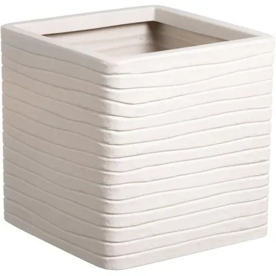 Obrázok produktu pre STRATA SQUARE BANBURY – Kvetináč/dekoratívna nádoba, vzhľad kameňa, hranatý, 30,5 cm (priemer) x 30 cm (výška), matný povrch, hladký vnútri