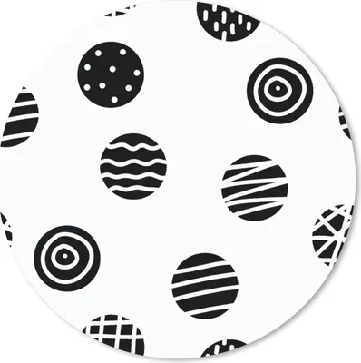 Produktbild von MuchoWow® Mauspad Mousepad Muster - Punkte - Schwarz und Weiß 20x20 cm - Mousepads - Maus Mat - Pad - Mausunterlage - Schreibtischmatte