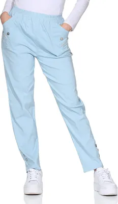 Produktbild von Sommerhose Stretch mit Gummizug 38-54 für Damen leichte Hose gekürzte Beinlänge