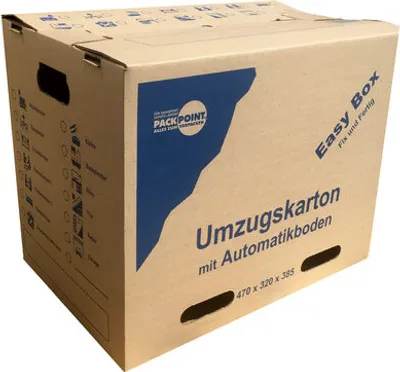 Produktbild von 10x Umzugskarton Transportkarton mit Automatikboden 470 x 320 x 385 mm