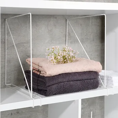 Produktbild von 3er Set Regalteiler aus pulverbeschichtetem Metall für Schränke und Regale, 35 x 32 cm