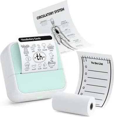 Image de INF Imprimante Thermique Bluetooth 58mm - Portable et Sans Encre pour iOS & Android Vert