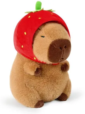 Produktbild von Weiches und kuschelbares Capybara-Kuschelkissen mit Erdbeer-Thema