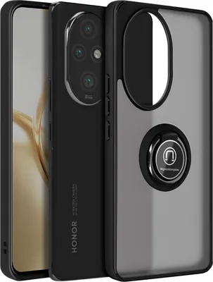 Produktbild von Avizar, Handyhülle für Honor 200 Pro Metallring, Video-Halterung, Schwarz