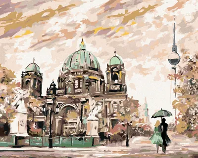 Zdjęcie produktu dla Zuty - Diamond Painting - A POOLIQUE VIEW OF BERLIN, 40x50 cm, naciągnięte płótno na ramę