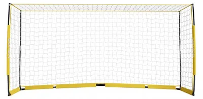 Image de But de football pliable - 3,6 x 1,8 mètres - Structure en fibre de verre - Filet en polyester - Pour une utilisation extérieure