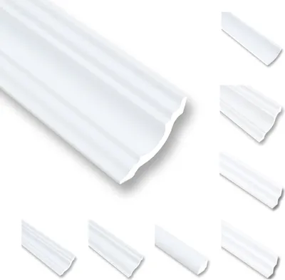 Obrázok produktu pre 16 m stropné lišty Stropné lišty z polystyrénu XPS Stropné lišty biele Dekoračné profily 50 x 50 mm Stropné lišty z polystyrénu Dekoračné lišty ekonomické balenie NK50