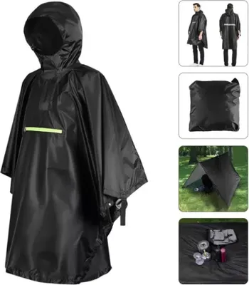 Obrázek produktu pro Nepromokavý pláštěnka, 1 kus, univerzální outdoorová pláštěnka s kapucí, vhodná pro turistiku, festivaly a kempování