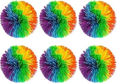 Productafbeelding van Sensorische ballen - Set van 6 - Anti-stress ballen - Bufferbal - Regenboog - Kleurrijk sensorisch speelgoed - Grijpen