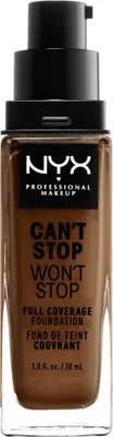 Produktbild von NYX PMU Foundation Cant Stop Wont Stop 24h, Flasche, Creme, Braun, Cocoa, Alle Hauttöne, Mischhaut, normale Haut, ölige Haut, Empflindliche Haut