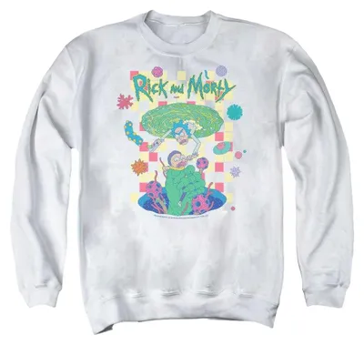 Produktbild von Rick And Morty - "Falling Portals" Sweatshirt für Herren/Damen Uni, Langärmlig TV37663 (S) (Weiß), KI-generiertes Bild
