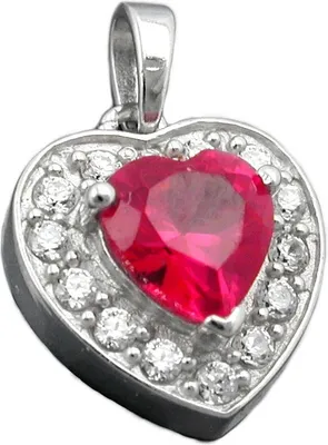 Produktbild von Anhänger Kettenanhänger Herz mit Zirkonia rot 925 Silber für Damen