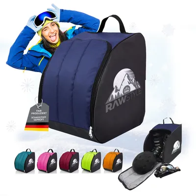 Immagine prodotto di Rawstyle borsa porta scarponi da sci zaino sport invernali borsa porta scarponi da sci MOD 2 (nero-blu)