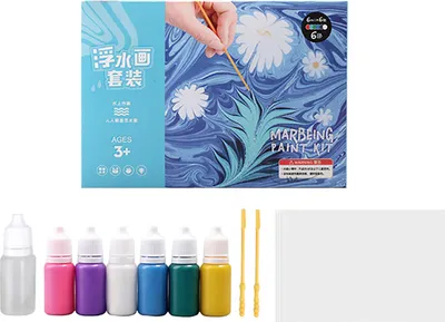 Image de Kit de peinture à marbrer 6 couleurs parfaites pour l'art de l'eau Peinture Mate sûre et éducative Art & Crafts Supplies for DIY Gift Projects Toddlers Early Learning (en anglais)