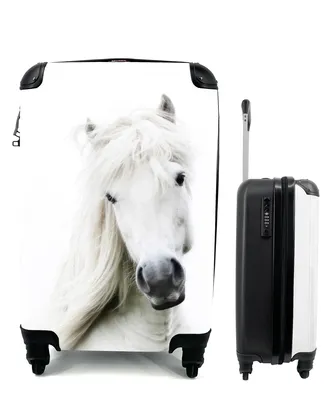 Produktbild von MuchoWow® Koffer Handgepäck Trolley Rollkoffer Kleine Reisekoffer mit 4 Rollen - Pferde - Nutztiere - Mähnen - Cabin Size < 55x40x23 cm & 55x40x20 cm - Fotokoffer - Kabinenkoffer - Boardgepäck - Reise-Box - Reisekoffer - Reisegepäck - Koffer mit Bild - Trolley für Kinder