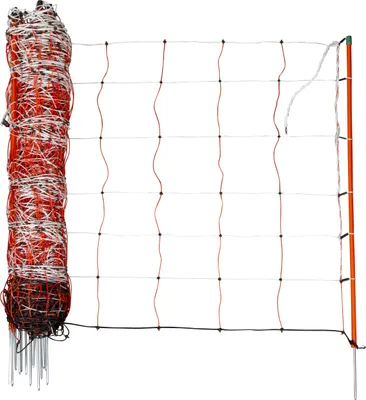 Produktbild von Kerbl Schafnetz, 50 m, weiß/orange, Höhe 108 cm, Doppelspitze, 27318