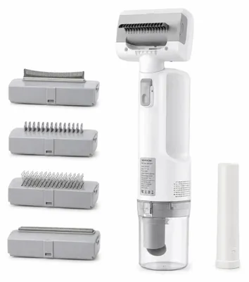 Produktbild von WINKHOMI Kabelloser Tierhaar-Staubsauger 5-in-1 Akku Fellpflege Set 70W Weiß