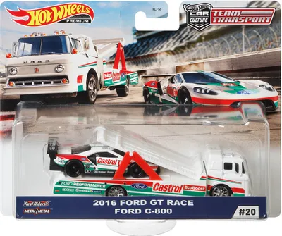 Produktbild von Mattel GJT40 - Hot Wheels - 2016 Ford GT Race + Ford C-800