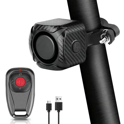 Produktbild von E-Bike Alarmanlage mit Fernbedienung, 113dB Fahrrad Diebstahlschutz, kabelloser Vibrationssensor Alarm, USB-C Akku, wetterfest für Fahrrad Motorrad