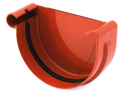 Produktbild von BRYZA Dachrinnenvorkopf LINKS Kunststoff Ø 75 mm, Ziegelrot RAL 8004