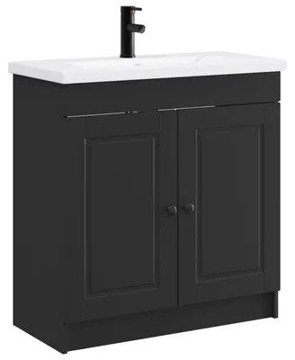 Zdjęcie produktu dla Zestaw mebli łazienkowych Czarny 78,5 x 37,5 x 81 cm