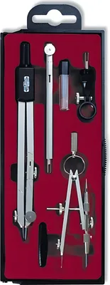 Produktbild von Zirkel - Zirkelkasten 6-teiliges Schulzirkel- Set , im Kunststoffkasten