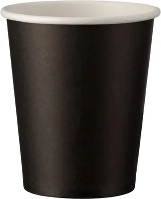Produktbild von 100x Heiß- und Kaltgetränkebecher schwarz Pappe beschichtet 200 ml 270ml