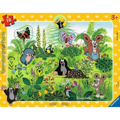 Produktbild von Ravensburger Kinderpuzzle 05696 - Spielspaß im Garten - 10 Teile Der kleine Maulwurf Rahmenpuzzle für Kinder ab 3 Jahren