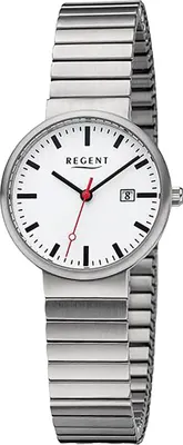 Produktbild von Regent Edelstahl Damen Uhr Armbanduhr Quarz silber Metallarmband D2URF1359