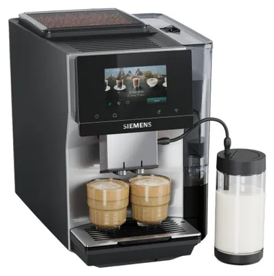 Obrázok produktu pre Siemens EQ.700 TP725EM7, Espresso kávovar, 2,4 L, Kávové zrná, Vstavaný mlynček, 1500 W, Čierna, Strieborná, Nerezová oceľ